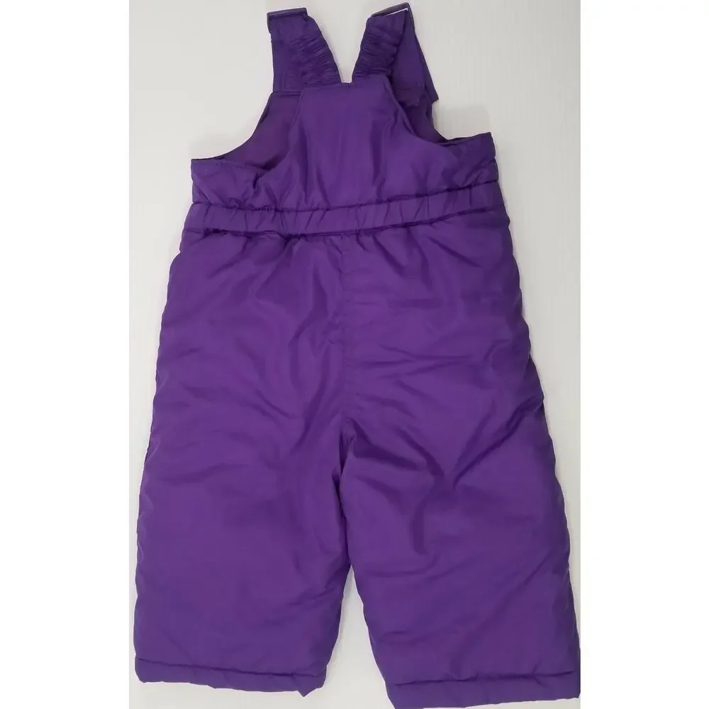 II) Infant Toughskins Waterproof Snow Jacket Bib Snow Pants Purple Leopard 12M